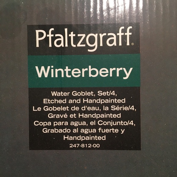 Winterberry Hand Painted Wine and Water Goblets By Pfaltzgraff - Picture 4 of 11